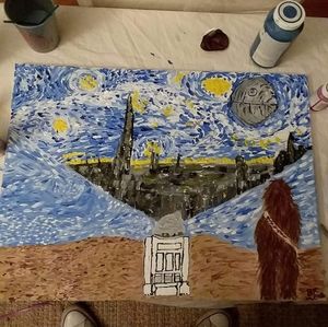 Starry starry night star wars painting